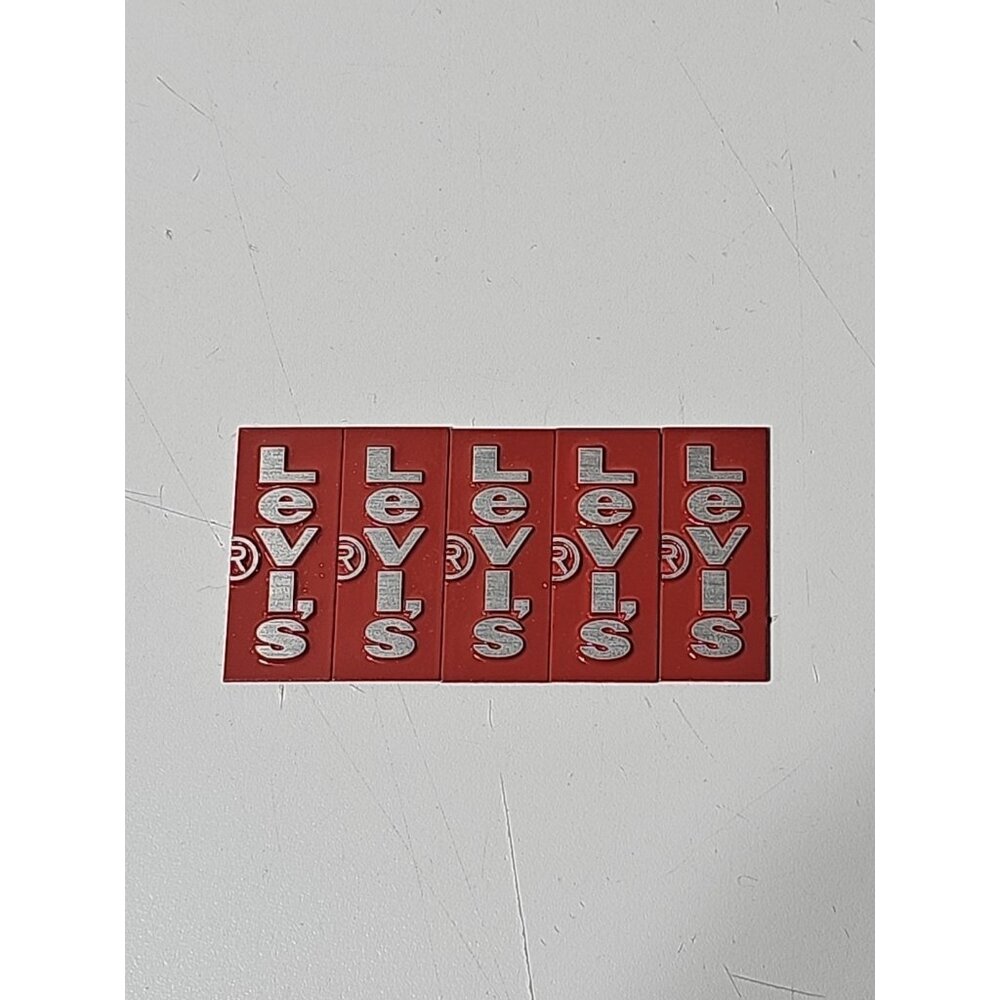 Vintage Levis red tab Logo Metal Emblem lot Of 5 Advertisement Decal Americana